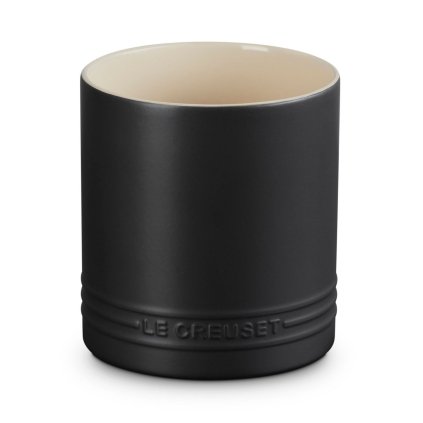 224550 stojan na kuchynske nacini signature 14 cm satin black kamenina le creuset