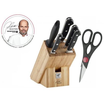 Zwilling PS Professional “S“ blok s noži 6 ks + Twin nůžky 1