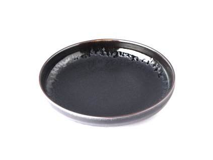 Dezertný tanier MATT BLACK 22 cm, vysoký okraj, MIJ