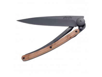 Vreckový nôž 37 g, ultraľahký, čierny, drevo jalovca, deejo