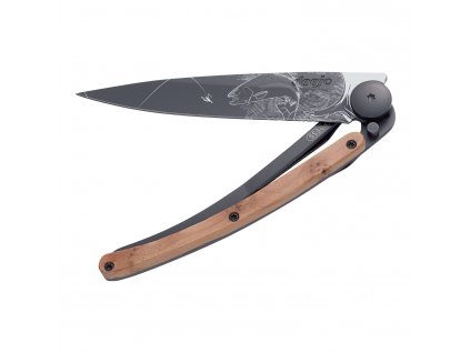Vreckový nôž TATOO TROUT 37 37 g, drevo borievky, Deejo