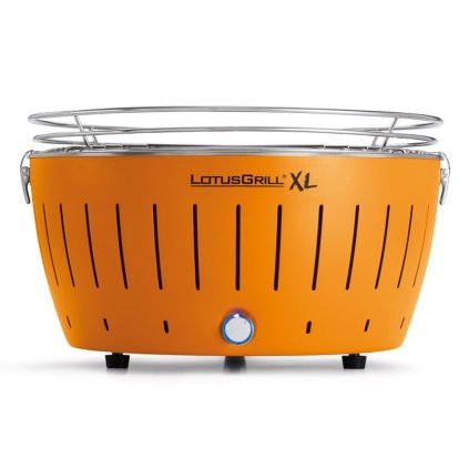 Stolový gril XL, oranžová LotusGrill  + gélový podpalovač + taška + sada batérií