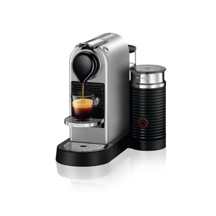 Kávovar na kapsule KRUPS Nespresso Citiz & Milk strieborný + 14 nespresso kapsulí ZDARMA
