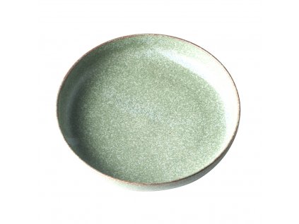 Dezertný tanier GREEN FADE 20 cm, vysoký okraj, MIJ