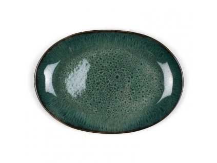 Servírovací tanier 36 x 25 cm, čierno/zelená, Bitz