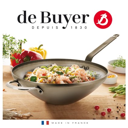 WOK panvica s plochým dnom De Buyer 32 cm