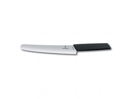 Nôž na pečivo SWISS MODERN 22 cm, čierna, Victorinox