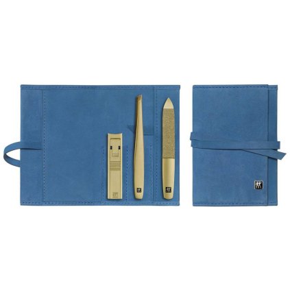 Manikúra BT Twinox Gold Edition Zwilling koža modrá 3 ks