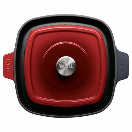 Grilovacia panvica Iron IND Woll s pokrievkou 24 cm červená