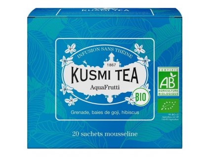 Ovocný čaj AQUAFRUTTI, 20 mušelínových čajových vrecúšok, Kusmi Tea