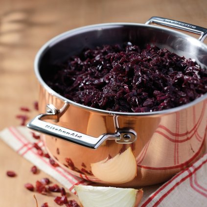 Měděný hrnec s poklicí KitchenAid 24 cm 5,7 l