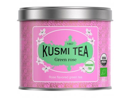 Zelený čaj ROSE, plechovka sypaného čaju 100 g, Kusmi Tea