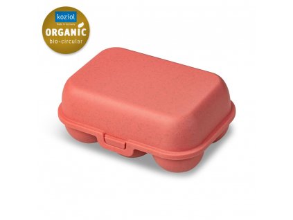 Úložný box na vajíčka EGGS TO GO MINI 17 cm, na 6 vajec, koral, Koziol