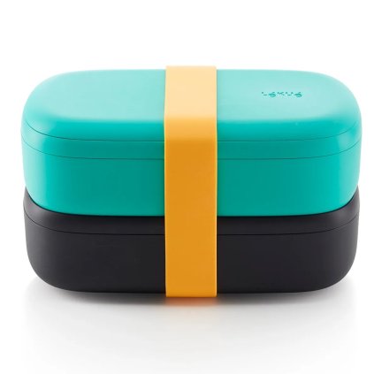 Olovrantový box LUNCHBOX TO GO Lékué 1,0 l tyrkysový/čierny