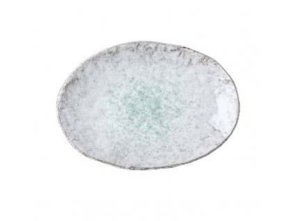 Dezertný tanier AQUA SPLASH 24 x 17 cm, nepravidelný tvar, modrá, kamenina, MIJ
