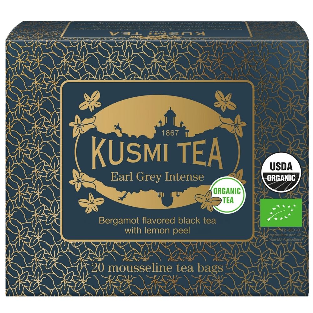 Čierny čaj EARL GREY INTENSE Kusmi Tea 20 mušelínových sáčkov