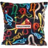 Dekoračný vankúš TOILETPAPER SNAKES 50 x 50 cm, čierna, Seletti