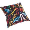 Dekoračný vankúš TOILETPAPER SNAKES 50 x 50 cm, čierna, Seletti