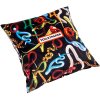 Dekoračný vankúš TOILETPAPER SNAKES 50 x 50 cm, čierna, Seletti