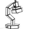 Stolová lampa CUT & PASTE 58 cm, čiernobiela, Seletti