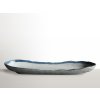 Oválny tanier na sushi s modrým okrajom 33 x 10 cm