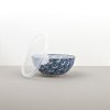 Miska 3 Petal Crest Indigo Ikat s plastovým vekom 16 cm 700 ml MIJ