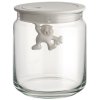 Dóza na potraviny GIANNI 750 ml, biele viečko, sklo, Alessi