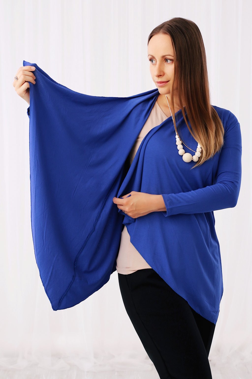 Kojicí a nosící žerzejový cardigan, Royal blue (Velikost S)