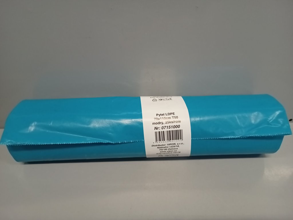 Pytle na odpad 70x110, 50mi, modré, role 25ks