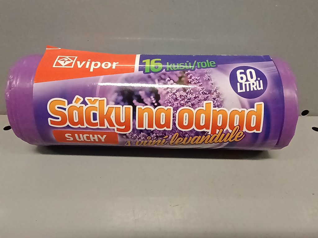 Sáčky do košů 60 l, 16ks, s uchy, Levandule