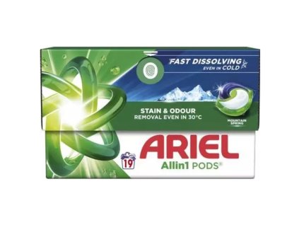 ariel all in 1 pods mountain spring gelove kapsle univerzalni 19 kusu