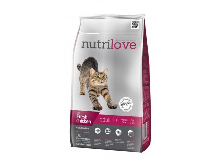 NUTRILOVE Kočka granule kuřecí 1,5 kg