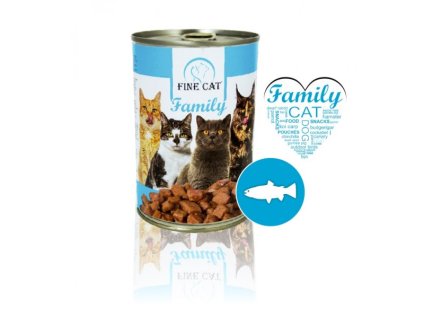 fine cat family konzerva pro kocky s rybou 415g