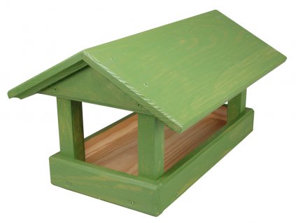 Krmítko pro ptáky dřevěné č. 12 (24x40x20cm) - velké, zelené