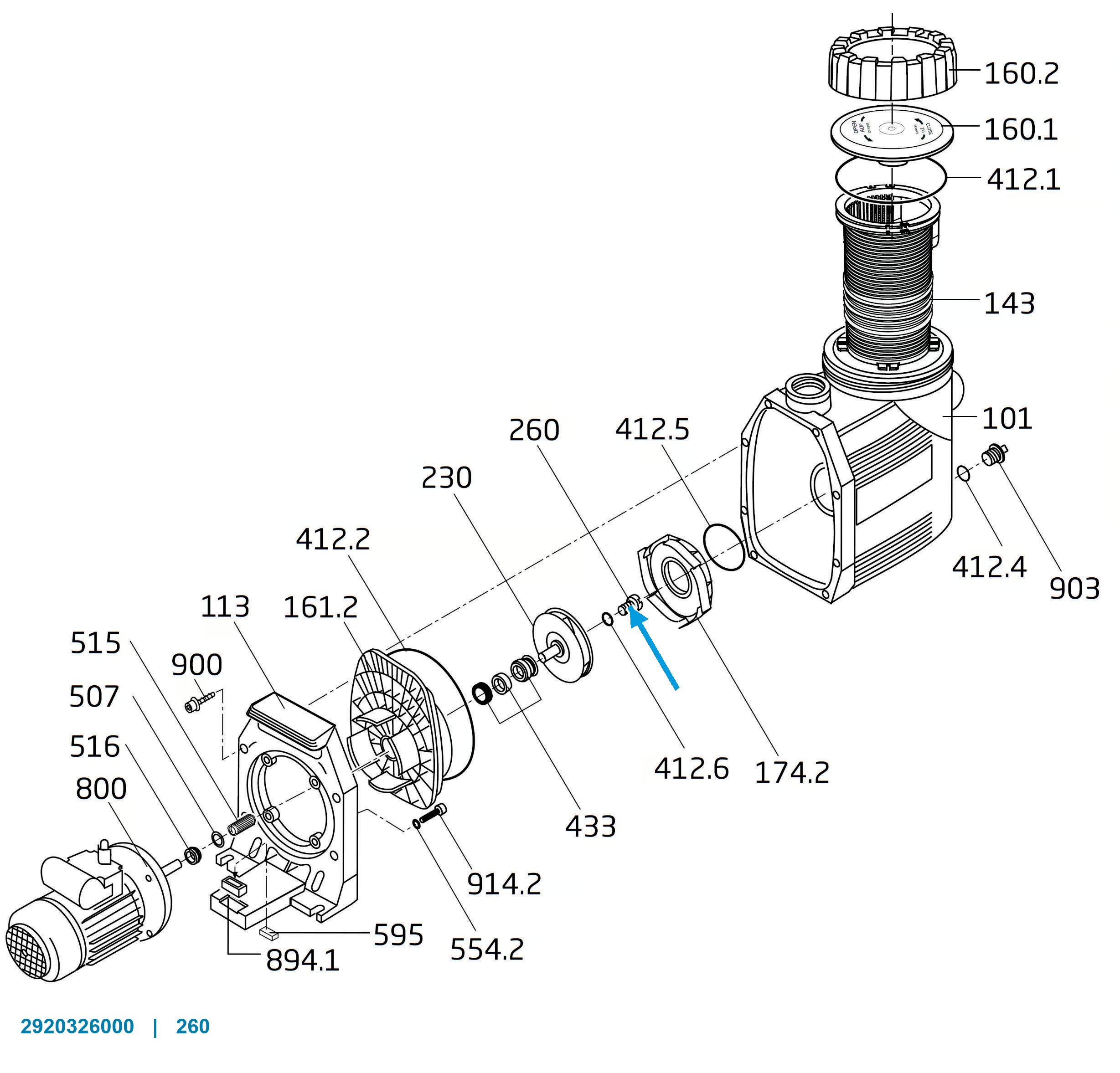 Šroub turbíny BADU 90/15, 90/20