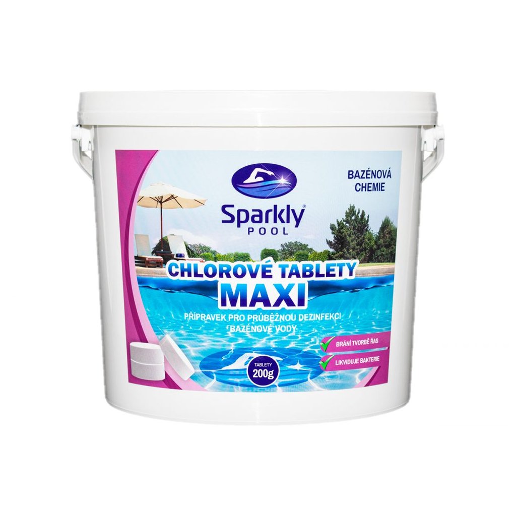 Sparkly POOL Slow dissolving chlorine tablets MAXI 5kg