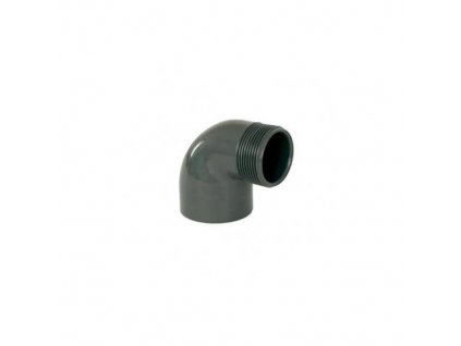 PVC elbow - 90° angle - 50mm with 1 and 1/2" (6/4") male thread