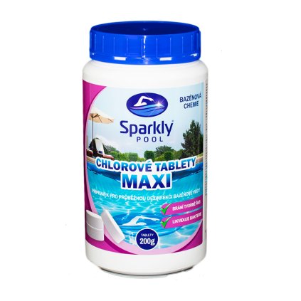 Sparkly POOL Chlorine tablets slow dissolving MAXI 1 kg