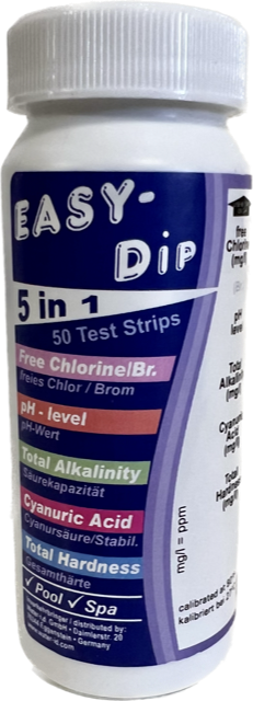 Astralpool Papírkový tester - proužky 5v1 (50ks) - celková tvrdost, CL, pH, Alkalinita, kyanurová kyselina