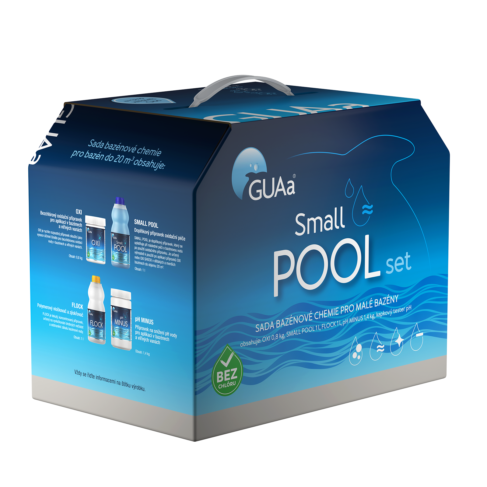 GUAa SMALL POOL set - bazénová chemie - sada pro malý bazén do 20 m3