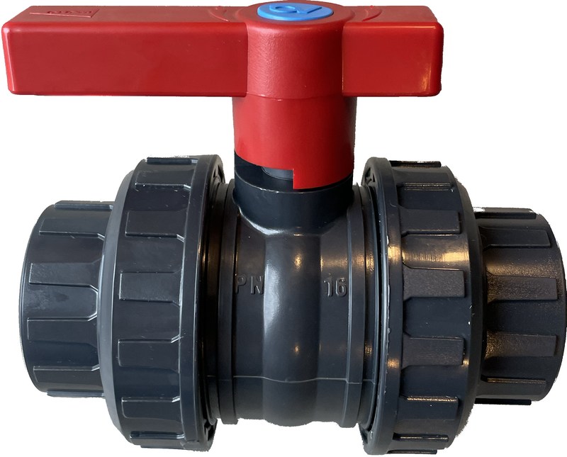 Astralpool Bazénový kulový dvoucestný ventil 50 mm – Fluid Newval, červený