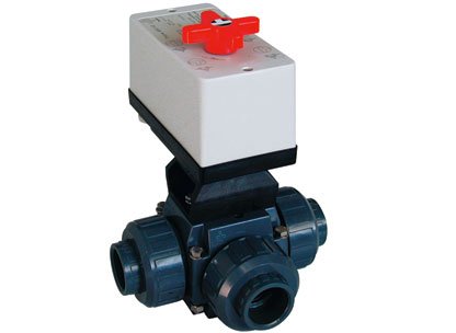 Poolservis Bazénový elektrický třícestný ventil (T-tvar) 50 mm –  S4 Praher (230V)