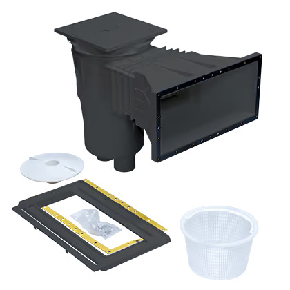 Vagnerpool Skimmer 17,5 l tmavě &scaron;ed&aacute; (RAL7016 - Antracit) &scaron;irok&eacute; hrdlo, pro folii (372 x155 otvor)