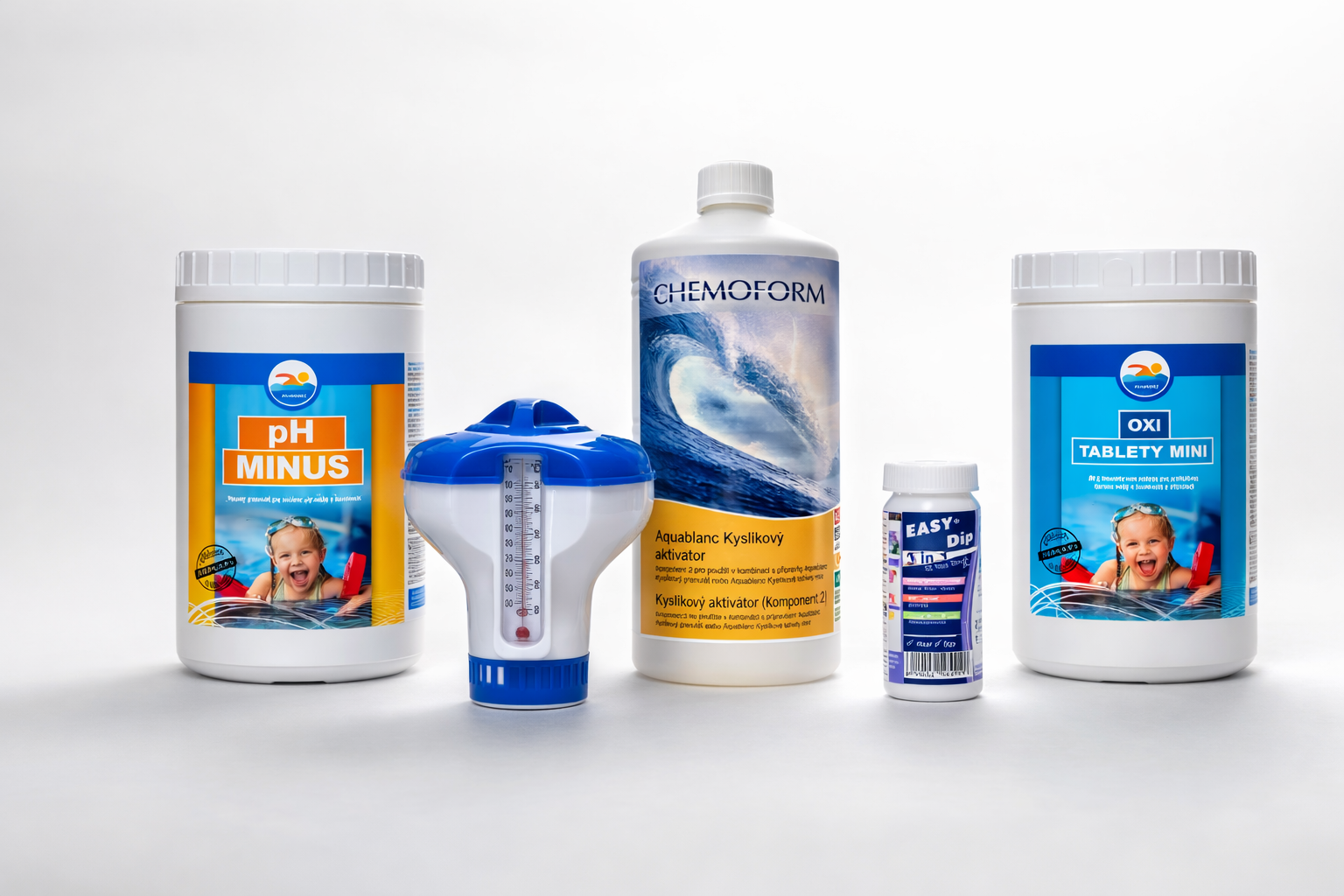 Poolservis Bezchlorová sada chemie do vířivky bez chloru (aktivní kyslík)