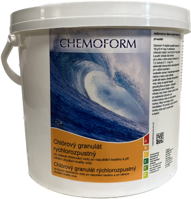 Chlorový granulát rychlorozpustný 3kg - chloršok, Chlór granulát, CHEMOFORM