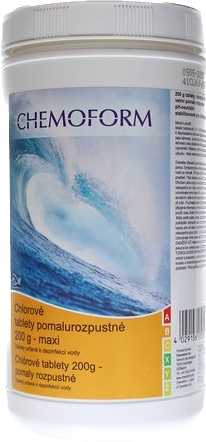 Chlorové tablety Maxi do bazénu - pomalurozpustné 1kg, 200g tablety CHEMOFORM