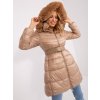 pol pl Hurt Ciemnobezowa damska kurtka zimowa z kapturem 404179 1
