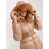 pol pl Hurt Ciemnobezowa damska kurtka zimowa z kapturem 404179 2