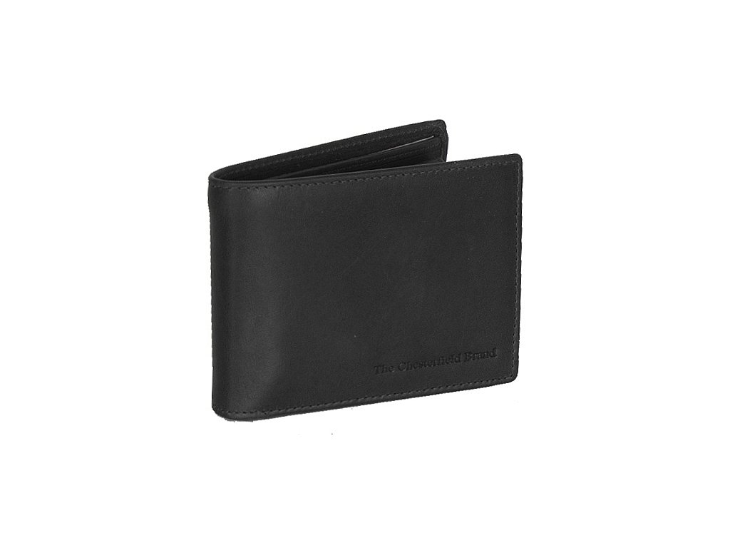 pánská kožená peněženka rfid the chesterfield brand černá - přední strana