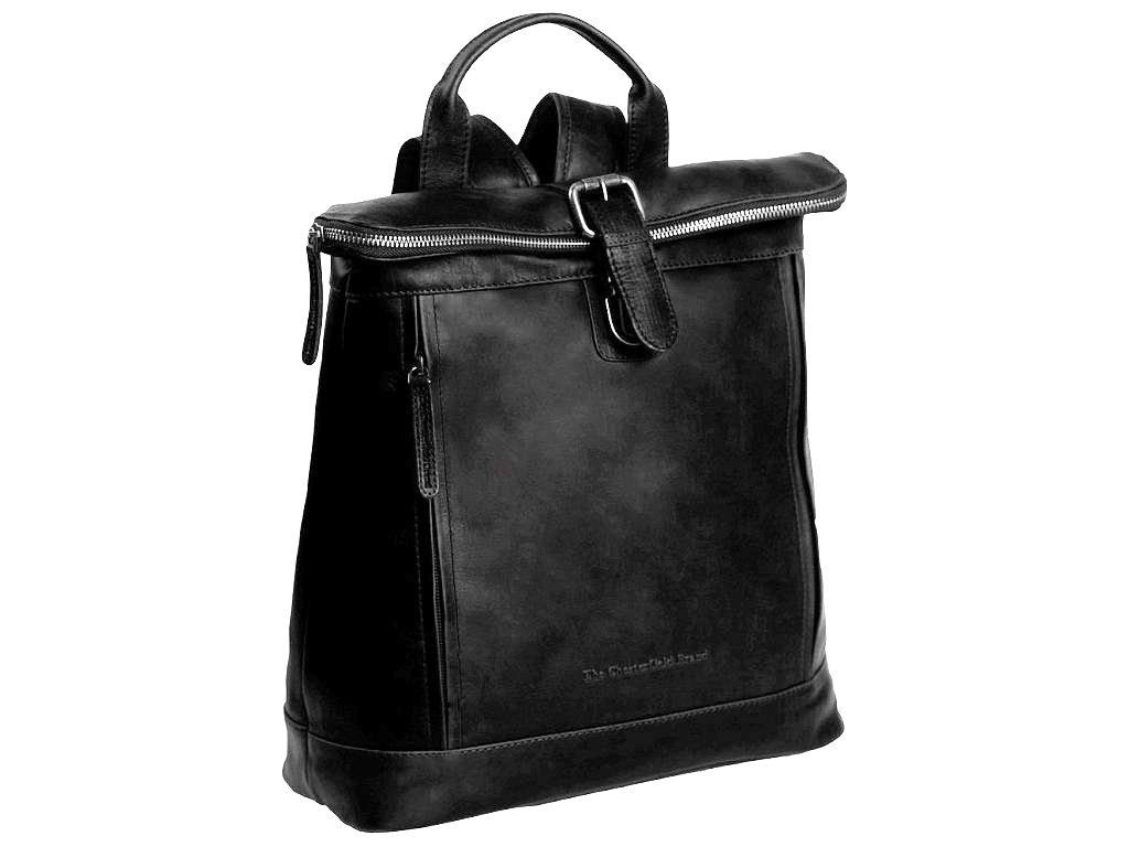 Dámský roll top kožený batoh DALI černý